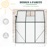 easycomfort easycomfort serra da giardino a parete con porta scorrevole in policarbonato e alluminio 192x127x220 cm