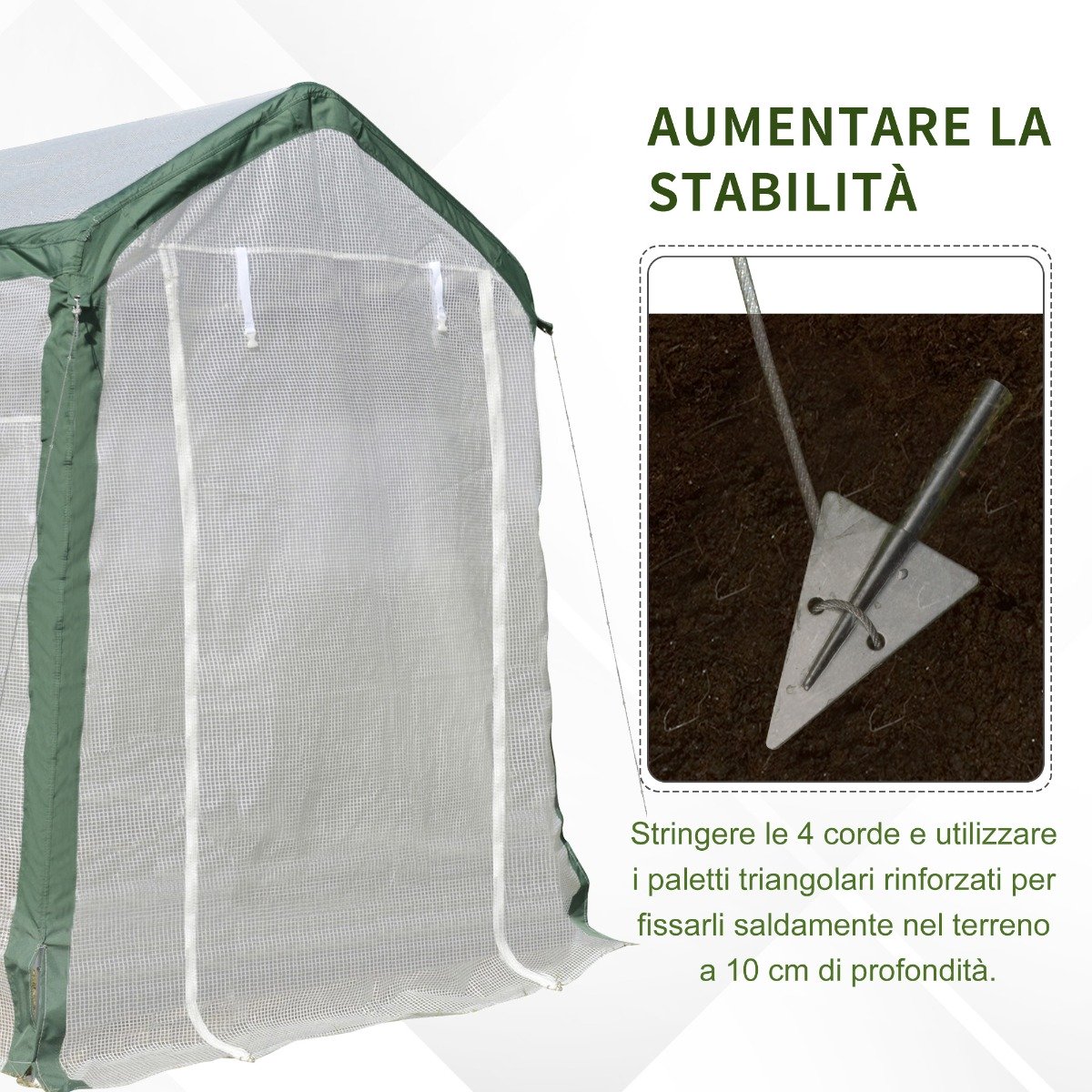 easycomfort easycomfort serra da giardino copertura in pe con 4 finestre 240x180x200cm ean 8055776912561