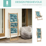 easycomfort easycomfort set 2 sdraio da giardino pieghevoli in legno con schienale reclinabile a 4 livelli fantasia tropicale