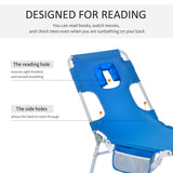 easycomfort easycomfort set 2 sdraio da giardino pieghevoli schienale regolabile su 5 posizioni e apertura per il viso blu