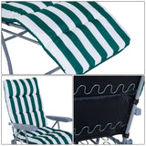 easycomfort easycomfort set 2 sedie a sdraio pieghevoli reclinabili con imbottitura a righe e braccioli bianco e verde ean 8054144138640