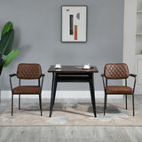 easycomfort easycomfort set 2 sedie imbottite stile vintage in acciaio pelle marrone per sala da pranzo ean 8055776913889