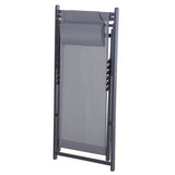 easycomfort easycomfort set 2 sedie sdraio pieghevoli in alluminio e texilene grigio ean 8054144132068