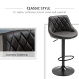 easycomfort easycomfort set 2 sgabelli da bar seduta con altezza regolabile e girevole schienale e poggiapiedi marrone