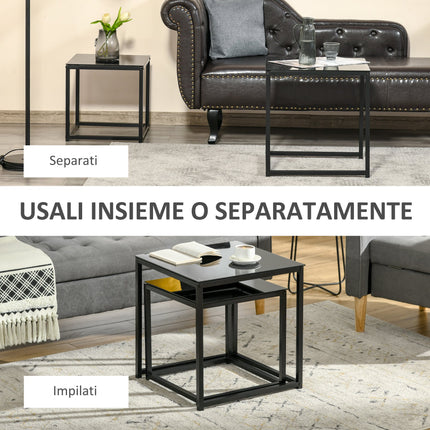 immagine-5-easycomfort-easycomfort-set-2-tavolini-da-salotto-quadrati-moderni-in-acciaio-e-vetro-temperato-nero