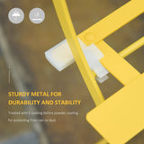 easycomfort easycomfort set 3 pezzi tavolino con sedie da giardino pieghevoli in metallo giallo ean 8054111846646