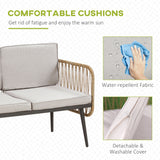 easycomfort easycomfort set da 4 pezzi in rattan pe 2 sedie divano 2 posti e tavolino in vetro temperato