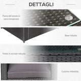 easycomfort easycomfort set mobili da giardino rattan pe da 3 pezzi 2 poltrone da esterno tavolino e cuscini nero