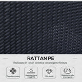 easycomfort easycomfort set mobili in pe rattan da esterno giardino 6 pezzi divano con cuscini e tavolino nero