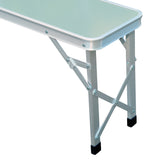 easycomfort easycomfort set tavolo da campeggio giardino con 2 panche pieghevole altezza regolabile in lega dalluminio argento ean 8054144136660