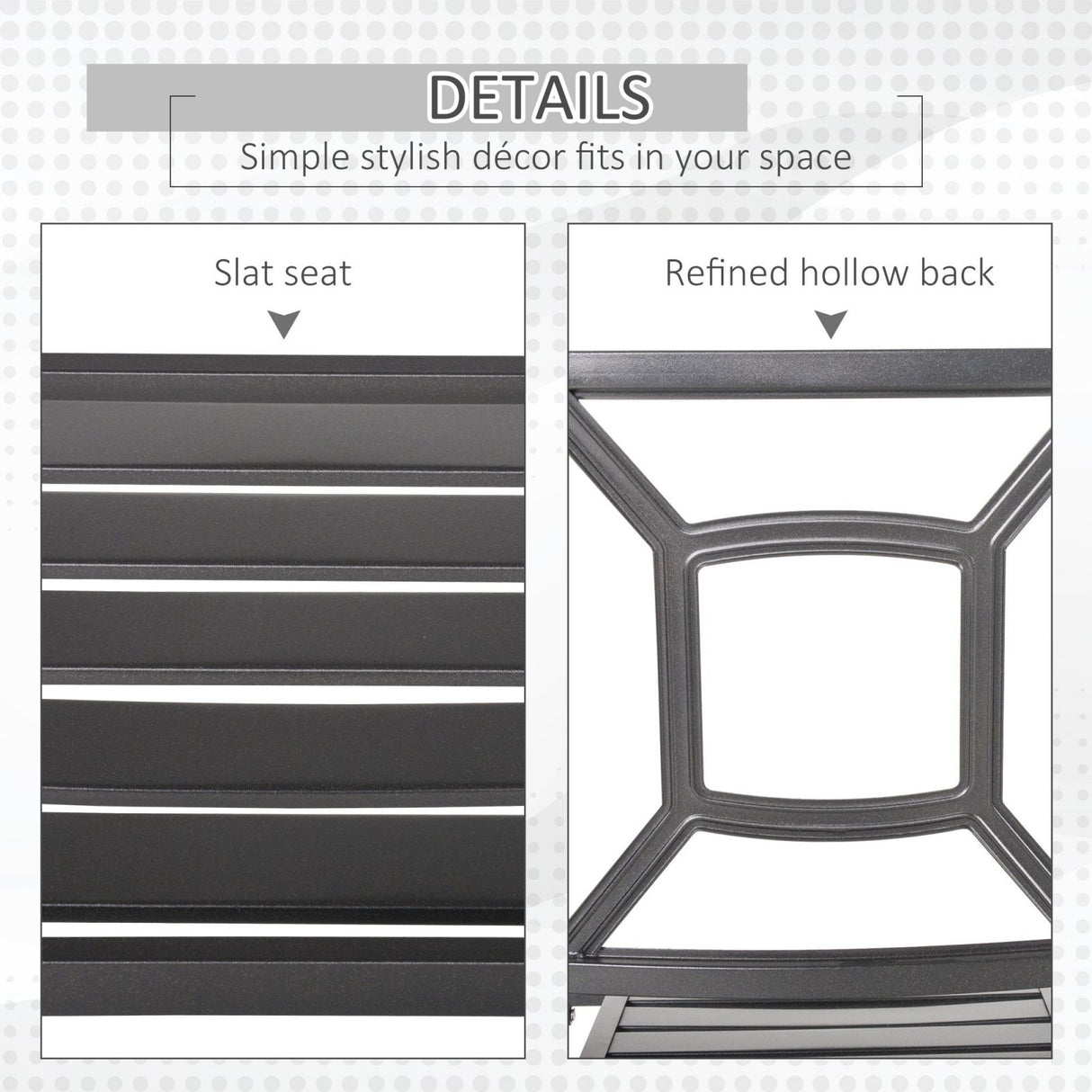 easycomfort easycomfort set tavolo e 2 sedie da giardino in acciaio per esterni nero ean 8055776911359