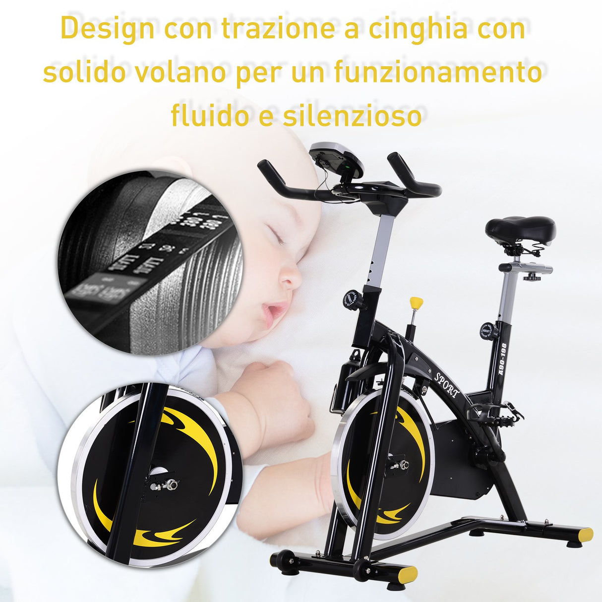 easycomfort easycomfort spinning cyclette spin bike regolabile con volano 10kg per casa o palestra ean 8055776912400