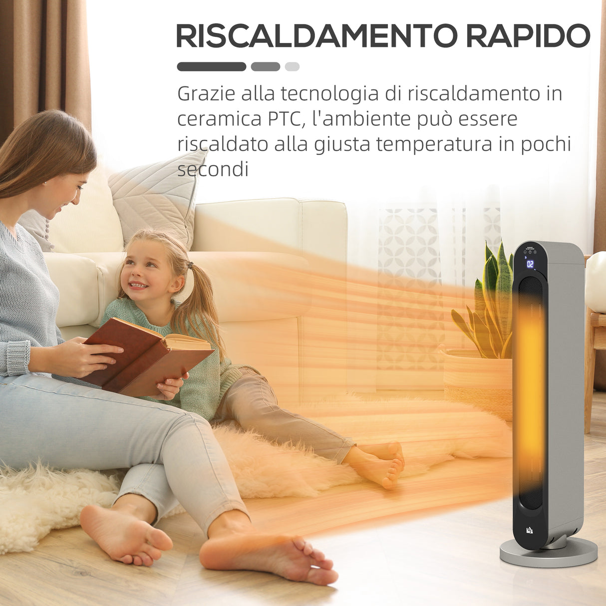 easycomfort easycomfort stufa elettrica oscillante a 3 modalita temperatura regolabile e telecomando 25x73 5 cm argento