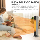 easycomfort easycomfort stufa elettrica oscillante a 3 modalita temperatura regolabile e telecomando 25x73 5 cm argento