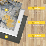 easycomfort easycomfort tappeto moderno pelo corto in poliestere per interni 200x140cm grigio giallo bianco