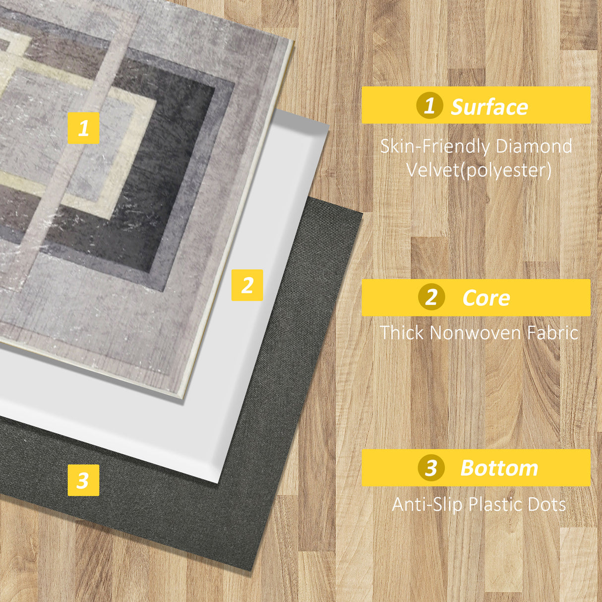 easycomfort easycomfort tappeto moderno pelo corto in poliestere per interni 200x140cm grigio