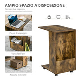 easycomfort easycomfort tavolino con mensola e vano laterale in legno marrone
