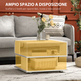 easycomfort easycomfort tavolino da caffe asimmetrico in legno con ripiani e piedini regolabili 60x60x45cm bianco