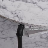 easycomfort easycomfort tavolino da caffe rotondo con 2 piani dappoggio in legno mdf effetto marmo ean 8054144130491