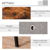 easycomfort easycomfort tavolino da salotto con cassetto in tessuto pieghevole tavolo vintage in legno 48x38x61cm marrone e nero ean 8054111848725