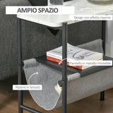 easycomfort easycomfort tavolino da salotto con mensola rimovibile in tessuto grigio