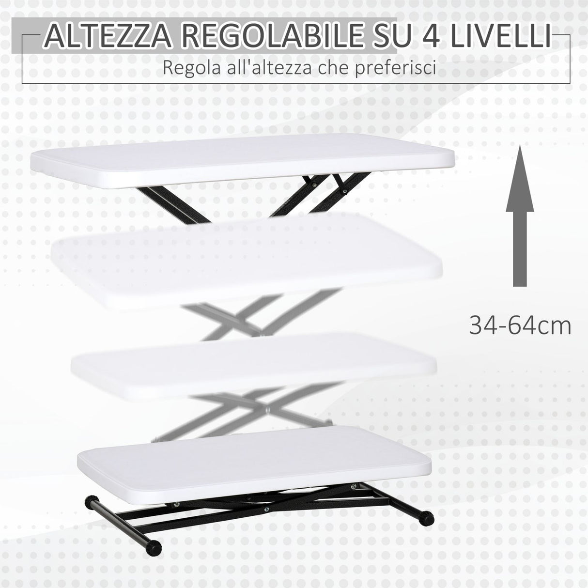easycomfort easycomfort tavolino pieghevole da giardino con altezza regolabile su 4 livelli ean 8054111846455