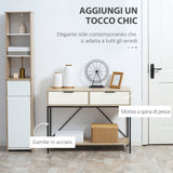 easycomfort easycomfort tavolo consolle da ingresso con 2 cassetti e ripiano inferiore in mdf truciolato e acciaio 100x33 5x76 5 cm