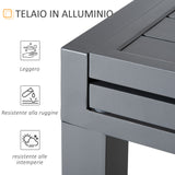 easycomfort easycomfort tavolo da giardino allungabile per 8 10 persone con struttura in alluminio 135 270x90x75cm grigio