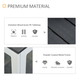 easycomfort easycomfort tavolo da giardino quadrato con piano effetto legno in pe e metallo 78 x 78 x 74cm ean 8054144136165