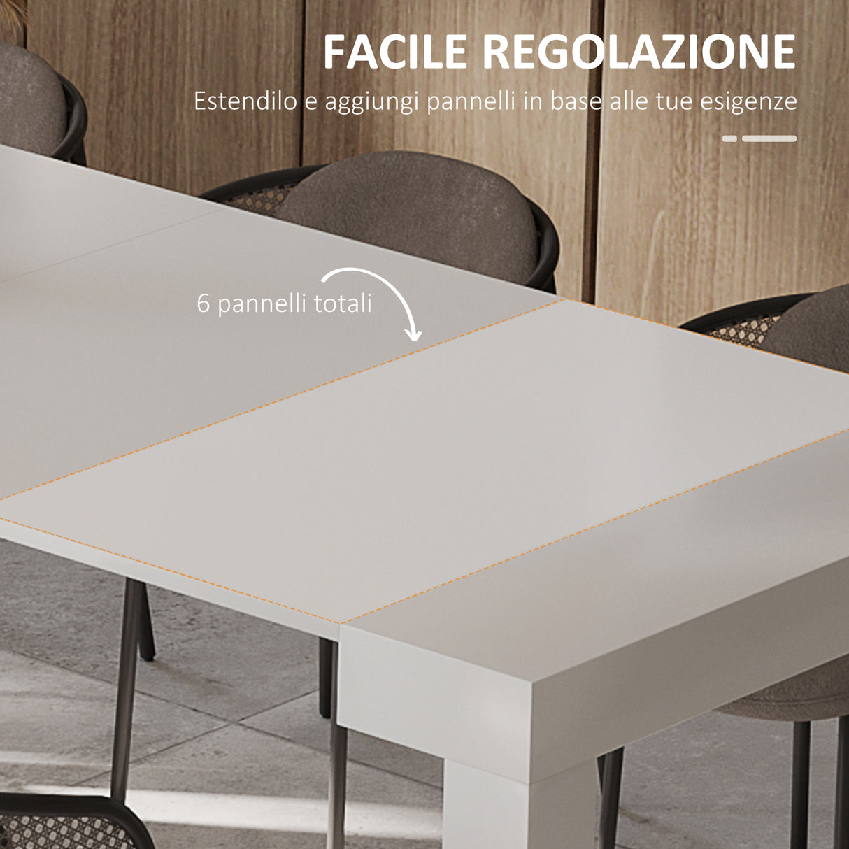 easycomfort easycomfort tavolo da pranzo allungabile da 8 10 persone in legno e metallo 45 300x90x75 5 cm bianco lucido