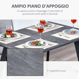 easycomfort easycomfort tavolo da pranzo rettangolare in mdf e metallo grigio scuro 120x80x76cm