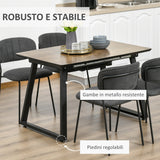 easycomfort easycomfort tavolo da pranzo salvaspazio allungabile per 4 6 persone in mdf e metallo 120 160x80x76 cm color legno