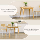 easycomfort easycomfort tavolo pieghevole in legno di quercia espandibile per 4 6 persone 80x 65130x76cm