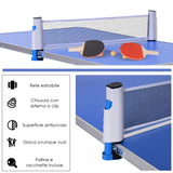 easycomfort easycomfort tavolo pieghevole multifunzione da campeggio con rete da ping pong altezza regolabile e leggero blu 160x80x546270cm ean 8054144131108