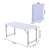 easycomfort easycomfort tavolo richiudibile a valigetta per campeggio e picnic in polietilene bianco 122x61x5974cm ean 8054144130958