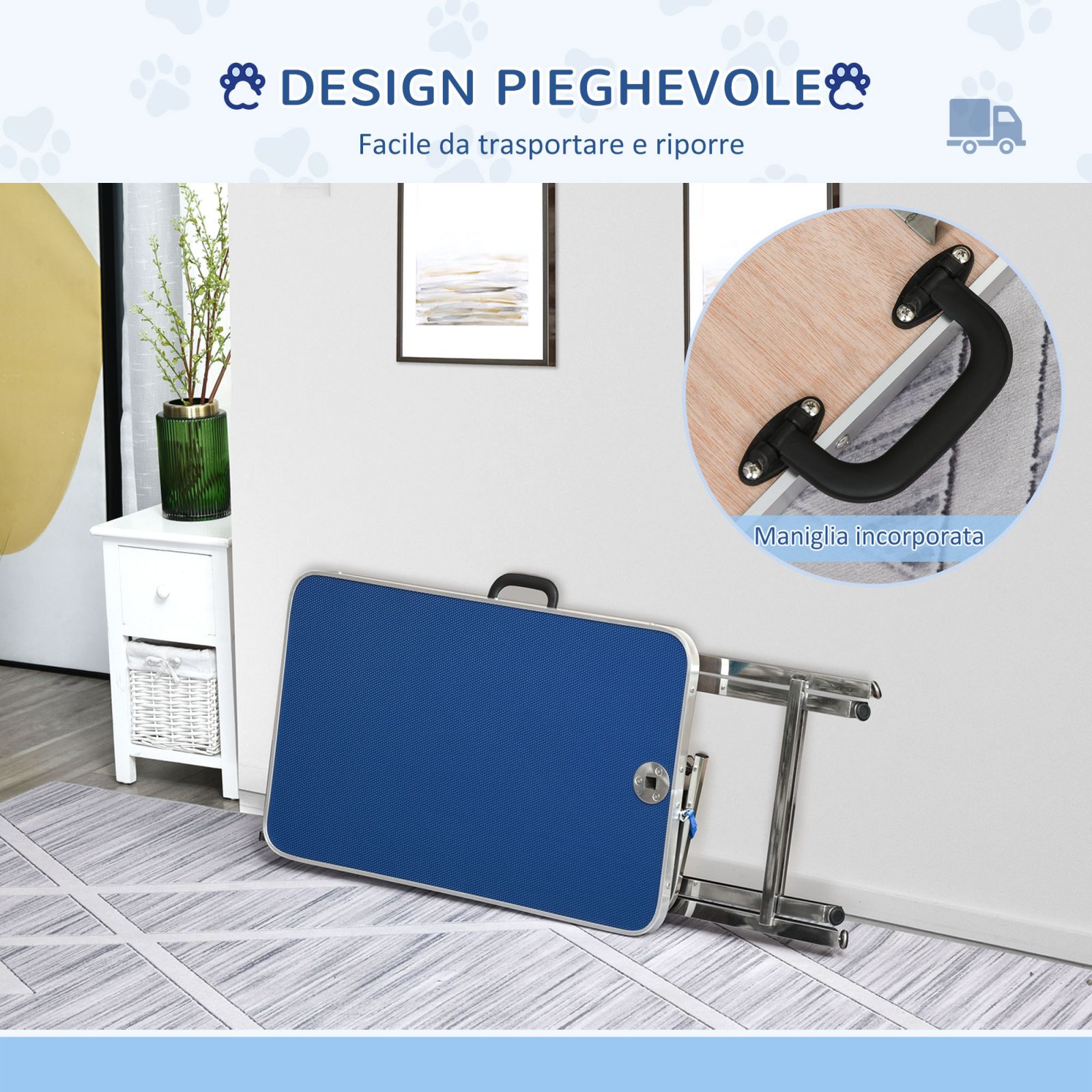 EASYCOMFORT Tavolo Toelettatura Pieghevole con Maniglia Integrata