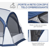 easycomfort easycomfort tenda da campeggio 6 8 persone 4 porte a cerniera borsa e gancio 350x350x230cm bianca e blu