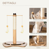 easycomfort easycomfort tiragraffi per gattini fino 5kg con piume palline e accessori in legno 40x37x51cm marronebeige