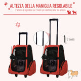 easycomfort easycomfort trolley zaino 2 in 1 per piccoli animali domestici rosso 35x27x49cm ean 8054111842730
