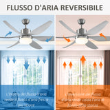 easycomfort easycomfort ventilatore da soffitto con luce e telecomando incluso 6 velocita 132x40cm