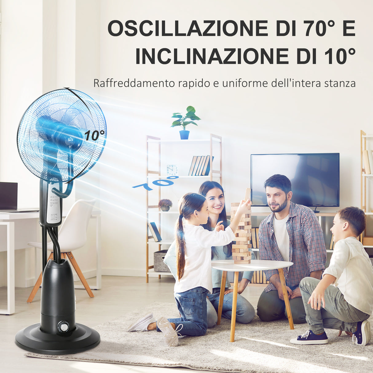 easycomfort easycomfort ventilatore oscillante con nebulizzatore 3 modalita e timer