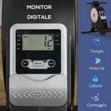 easycomfort easycomfort vogatore professionale per casa con 8 livelli di resistenza magnetica ruote e monitor digitale vogatore pieghevole in acciaio e abs 180x48x60cm nero e grigio