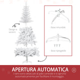 easycomfort easycomfort albero di natale bianco con 550 rami in pvc per uso interno 102 x 180cm