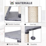 easycomfort easycomfort albero per gatti fino 5 kg corda sisal grigio 40x40x98cm ean 8054111843218