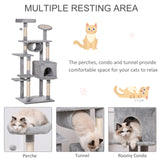 easycomfort easycomfort albero tiragraffi con graffiatoio e trespoli per gattini e gatti adulti di max 4 5kg grigio ean 8054144133966