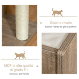 easycomfort easycomfort albero tiragraffi per gatti adulti con cuccia in legno e corda sisal ean 8054144138220