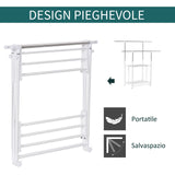 easycomfort easycomfort appendiabiti estensibile 2 ripiani altezza regolabile e ruote 88 157x50x95 160cm bianco