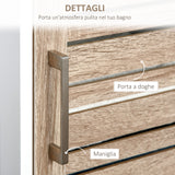 easycomfort easycomfort armadietto da bagno con 3 ripiani aperti e 3 ripiani chiusi regolabili in mdf 34x30x172cm