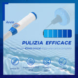 easycomfort easycomfort aspirapolvere per piscina portatile cordless con palo telescopico 210x17x7cm bianco e blu