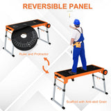 easycomfort easycomfort banco da lavoro pieghevole 5 in 1 carrello trabattello e supporto per sega circolare altezza regolabile arancione